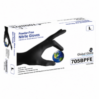 GUANTE DE NITRILO NEGRO SIN POLVO C/100 P