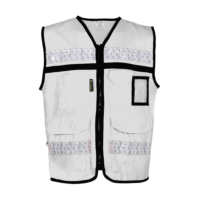CHALECO RESCATISTA CERRADO BLANCO 100% AL