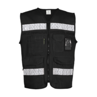 CHALECO RESCATISTA CERRADO NEGRO 100% AL