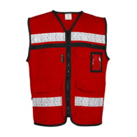 CHALECO RESCATISTA CERRADO ROJO 100% AL