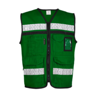 CHALECO RESCATISTA CERRADO VERDE 100% AL