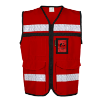 CHALECO RESCATISTA CERRADO ROJO POL