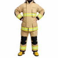 TRAJE DE BOMBERO BRIGADISTA PROFESIONAL DORADO